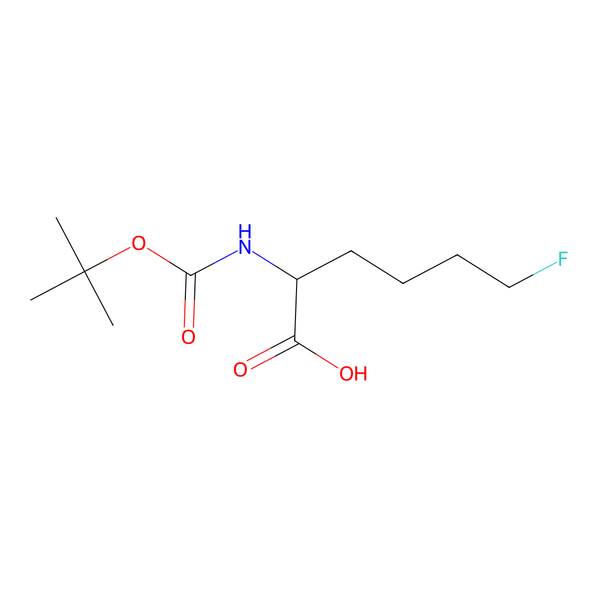 2-{[(Tert-butoxy)carbonyl]amino}-6-fluorohexanoic acid molecular structure, CAS 1869595-39-0