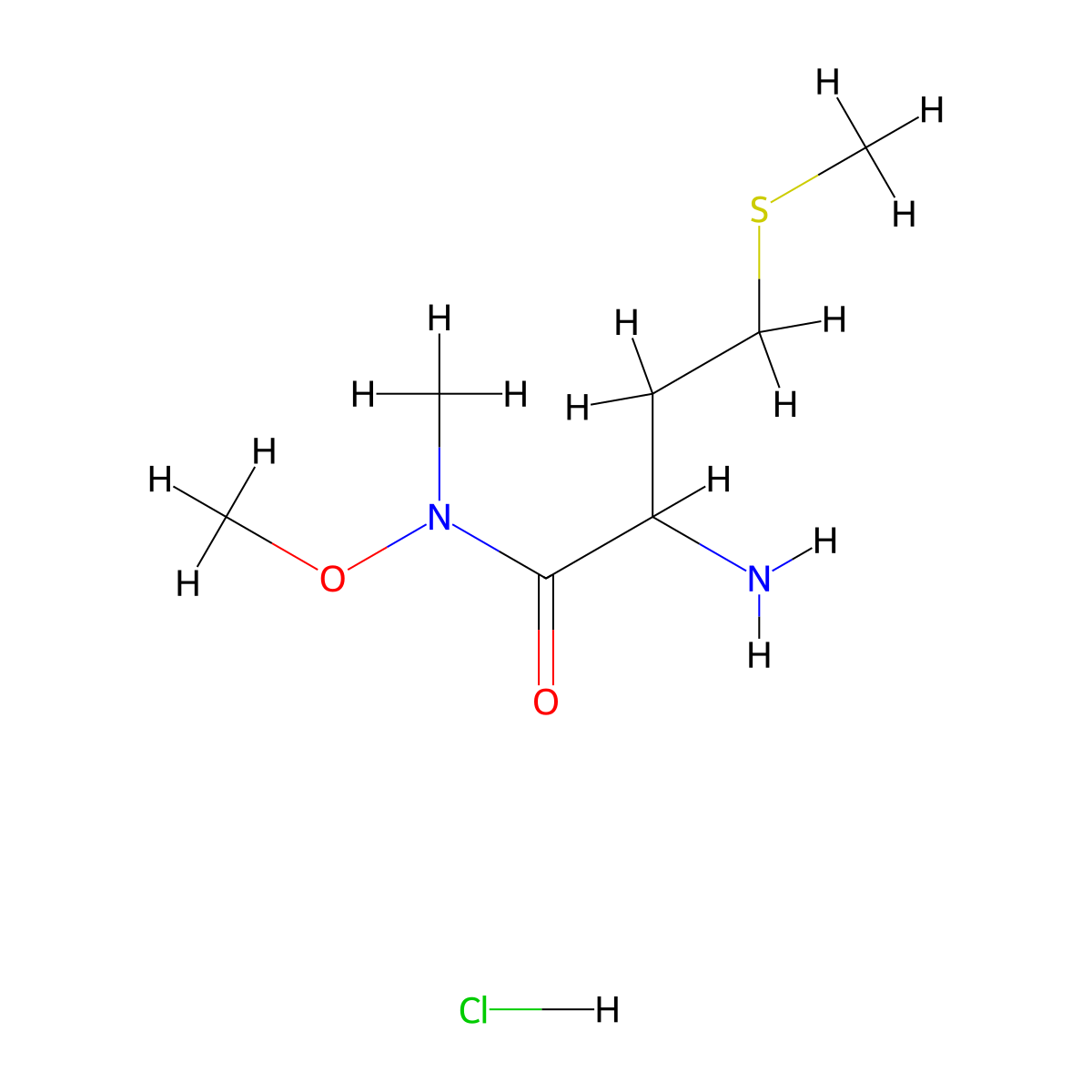 2-Amino-N-methoxy-N-methyl-4-(methylsulfanyl)butanamide hydrochloride molecular structure, CAS 1869622-21-8