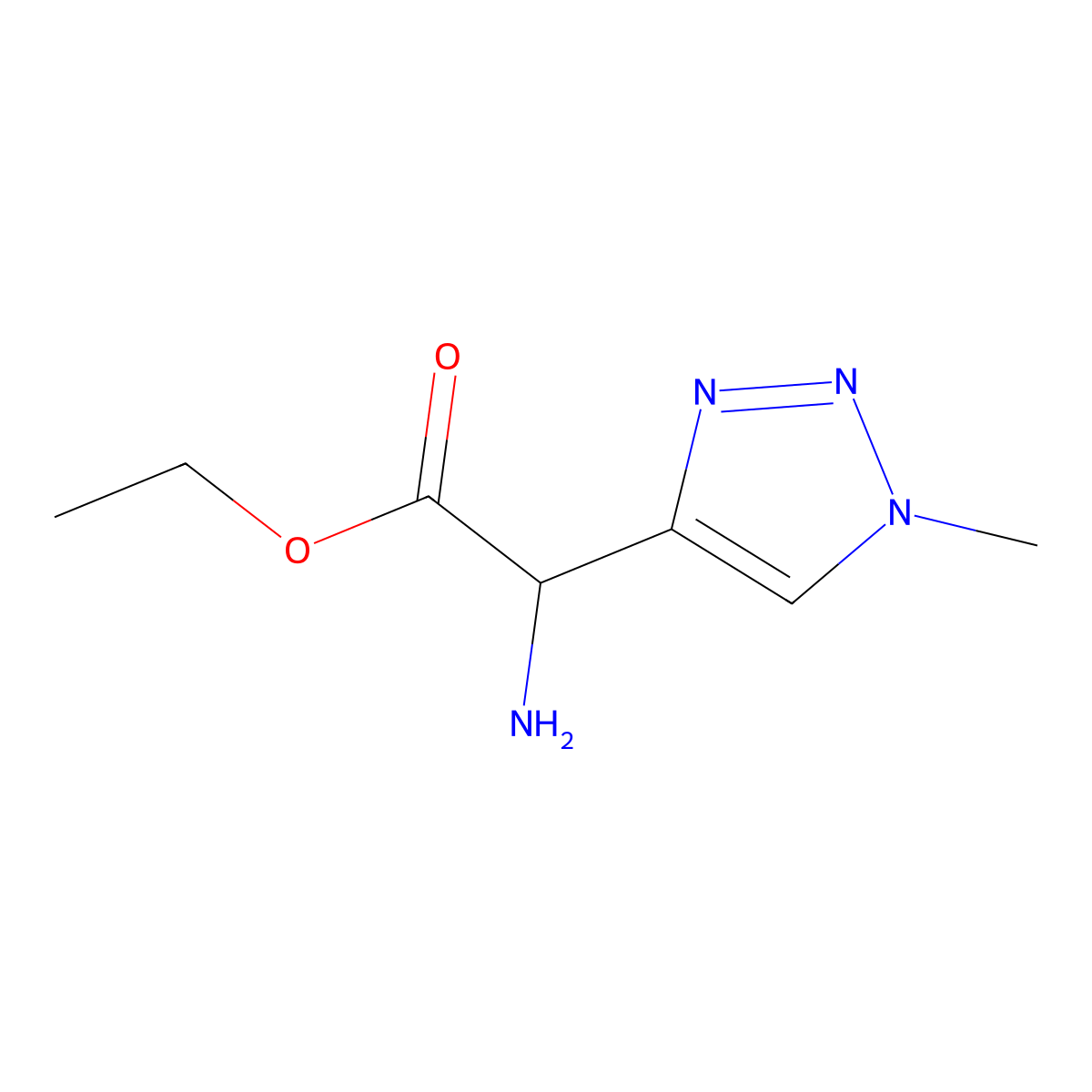 ethyl 2-amino-2-(1-methyl-1H-1,2,3-triazol-4-yl)acetate molecular structure, CAS 1869643-68-4