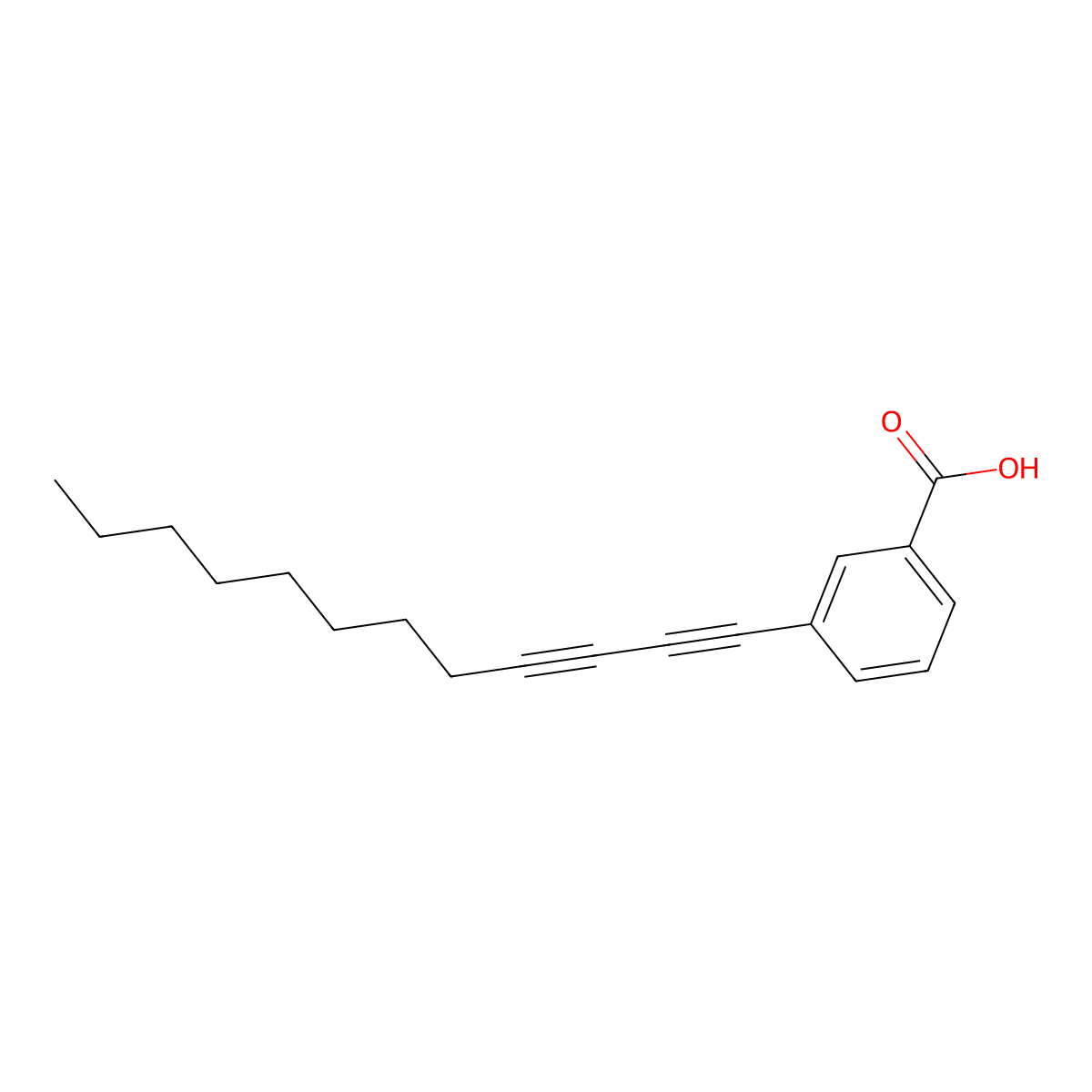 3-(Dodeca-1,3-diyn-1-yl)benzoic acid molecular structure, CAS 186966-83-6
