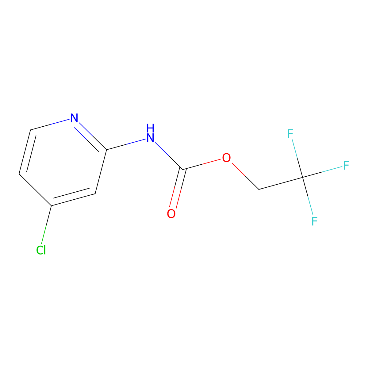 2,2,2-trifluoroethyl N-(4-chloropyridin-2-yl)carbamate molecular structure, CAS 1869660-29-6
