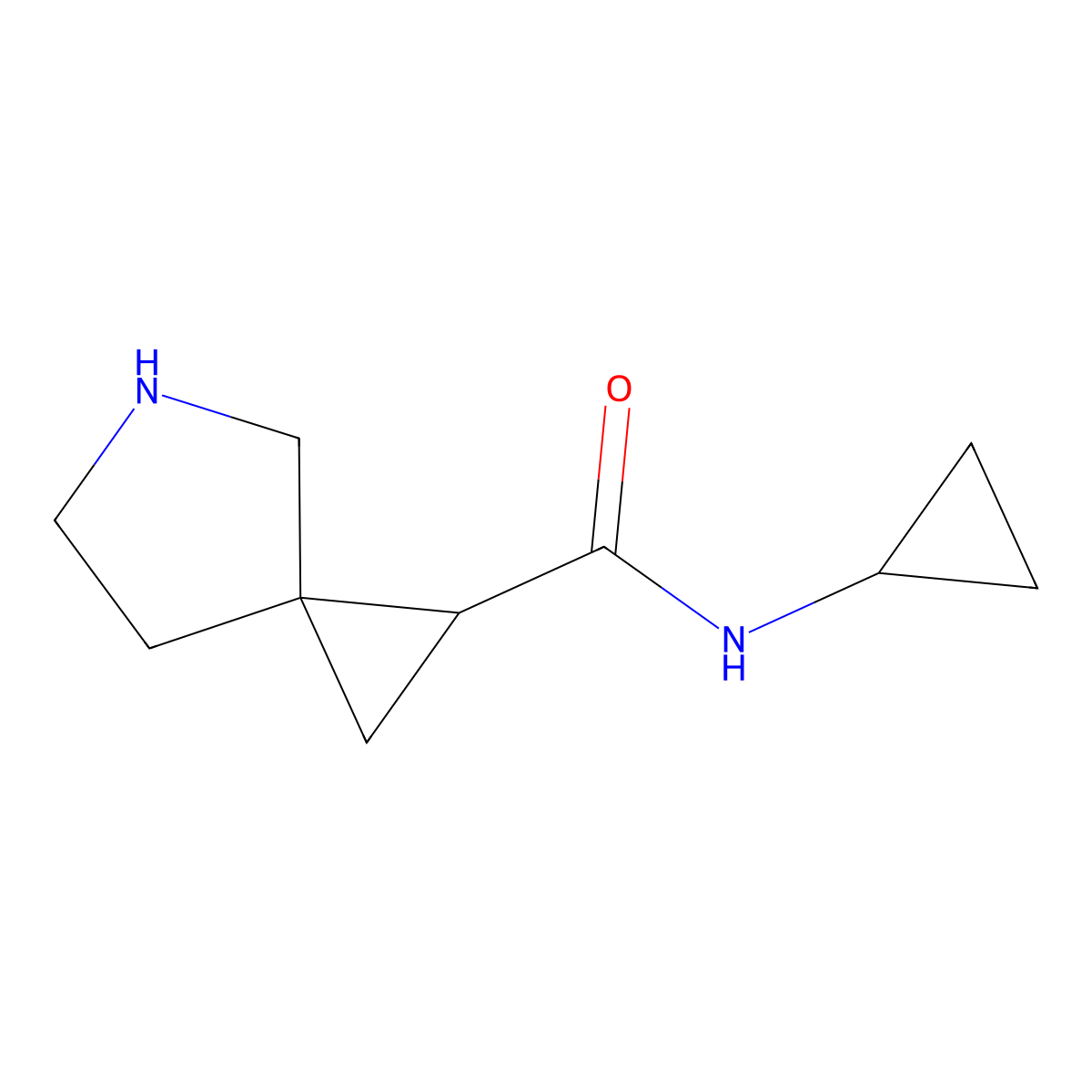 N-cyclopropyl-5-azaspiro[2.4]heptane-1-carboxamide molecular structure, CAS 1869702-65-7