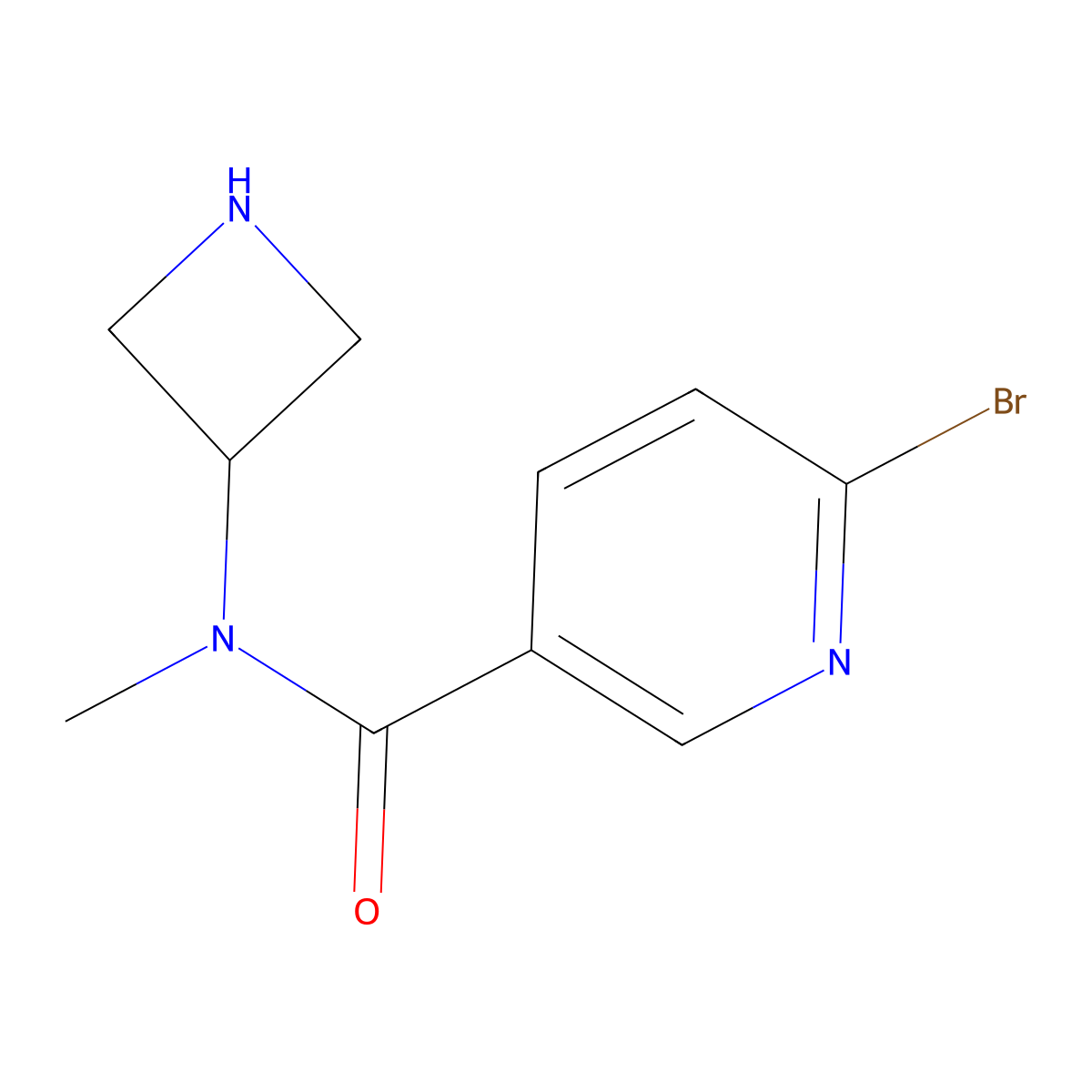 N-(azetidin-3-yl)-6-bromo-N-methylpyridine-3-carboxamide molecular structure, CAS 1869710-18-8