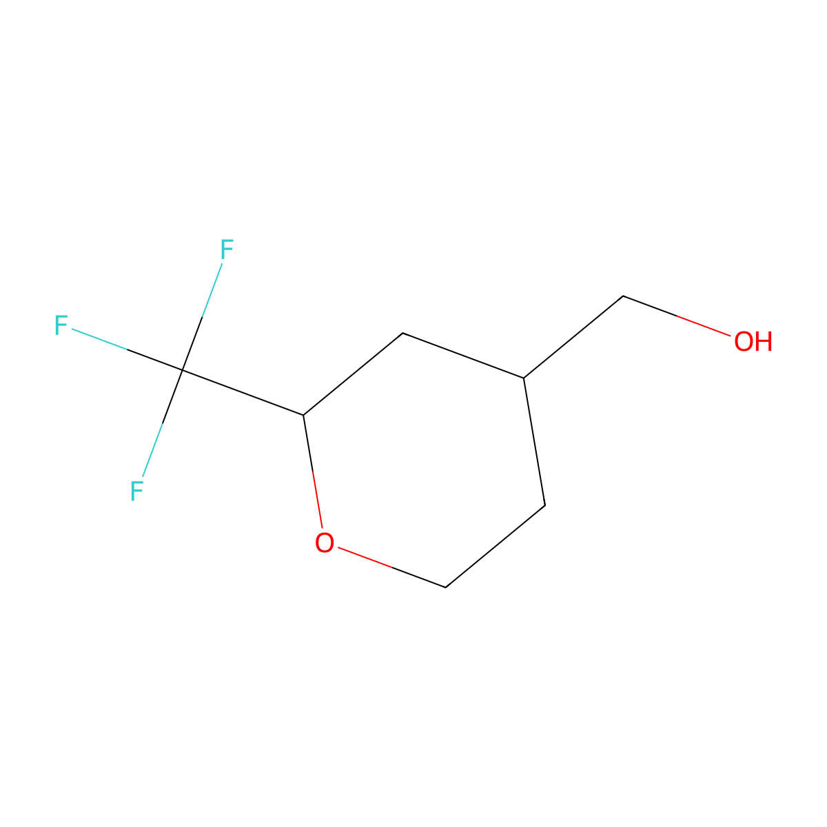 (2-(Trifluoromethyl)tetrahydro-2H-pyran-4-yl)methanol molecular structure, CAS 1869712-37-7