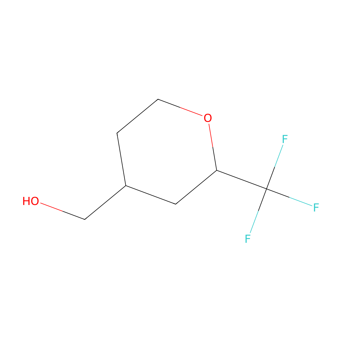(2-(Trifluoromethyl)tetrahydro-2H-pyran-4-yl)methanol molecular structure, CAS 1869712-37-7