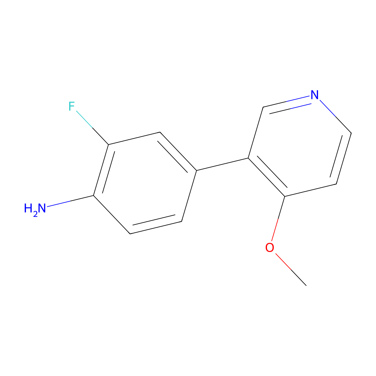 2-Fluoro-4-(4-methoxypyridin-3-yl)aniline molecular structure, CAS 1869729-84-9