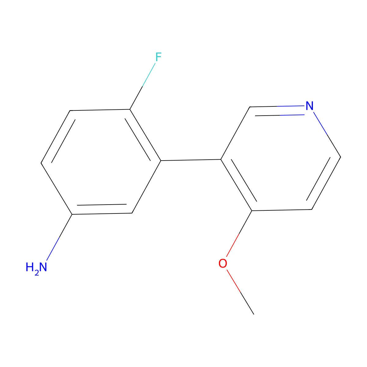 4-Fluoro-3-(4-methoxy-3-pyridinyl)benzenamine molecular structure, CAS 1869731-38-3