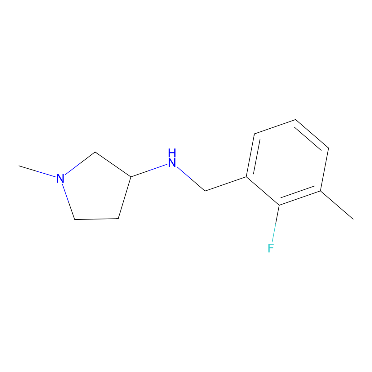 N-[(2-fluoro-3-methylphenyl)methyl]-1-methylpyrrolidin-3-amine molecular structure, CAS 1869733-26-5