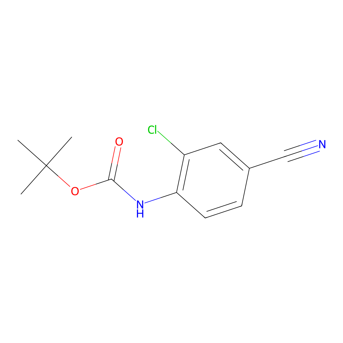 tert-butyl N-(2-chloro-4-cyanophenyl)carbamate molecular structure, CAS 1869736-97-9