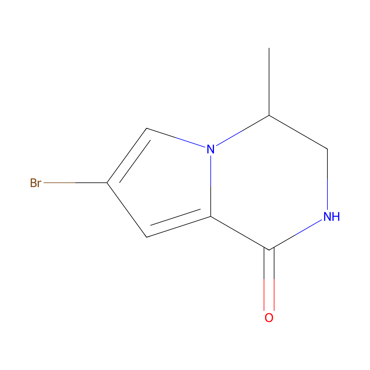 7-bromo-4-methyl-1H,2H,3H,4H-pyrrolo[1,2-a]pyrazin-1-one molecular structure, CAS 1869739-39-8