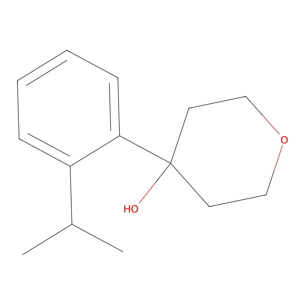 4-(2-isopropylphenyl)tetrahydro-2H-pyran-4-ol molecular structure, CAS 1869788-68-0