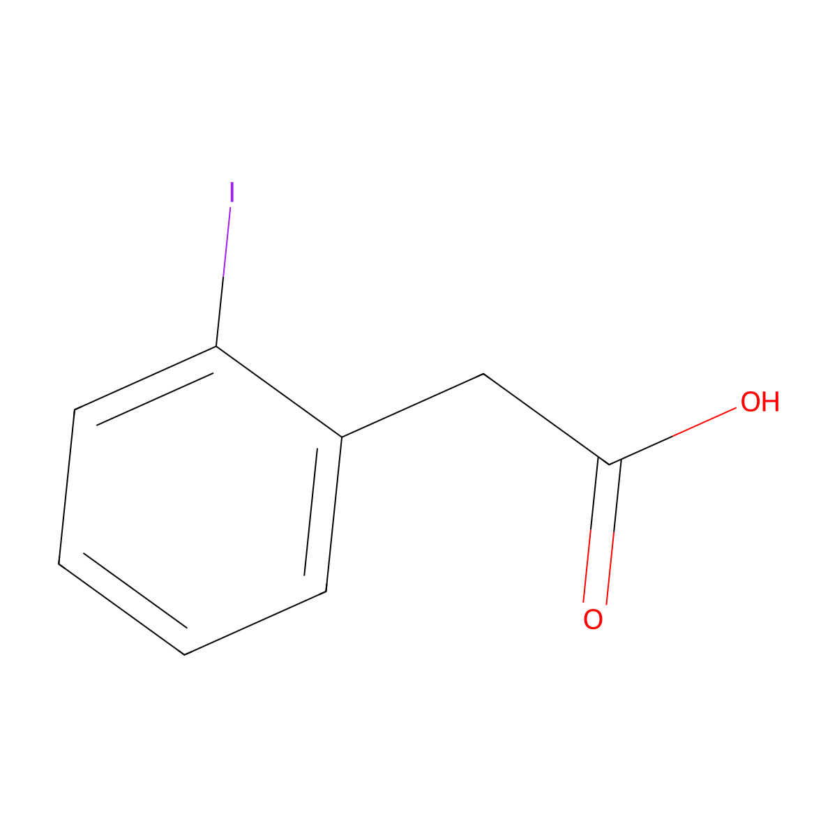 2-Iodophenylacetic acid molecular structure, CAS 18698-96-9
