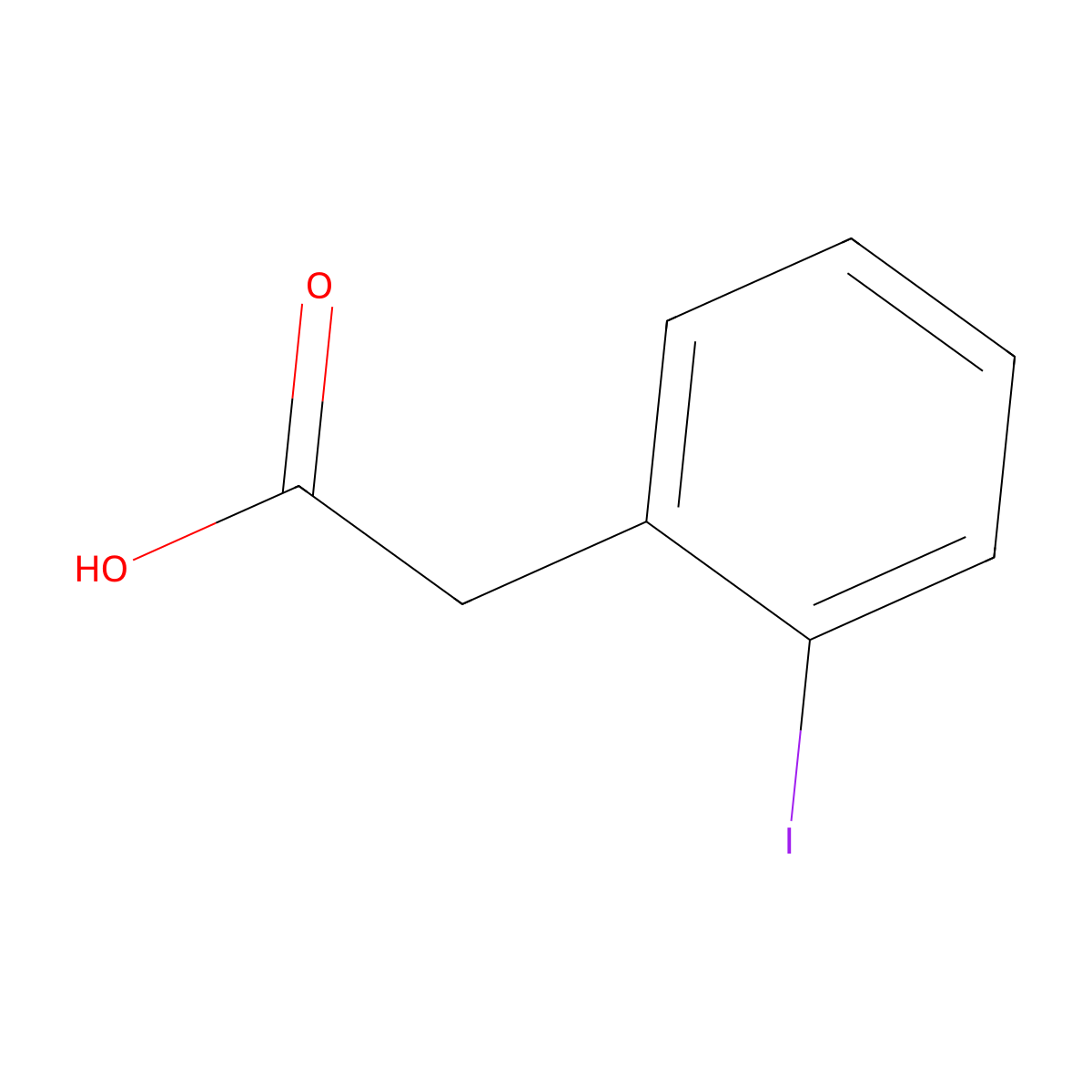 2-Iodophenylacetic acid molecular structure, CAS 18698-96-9