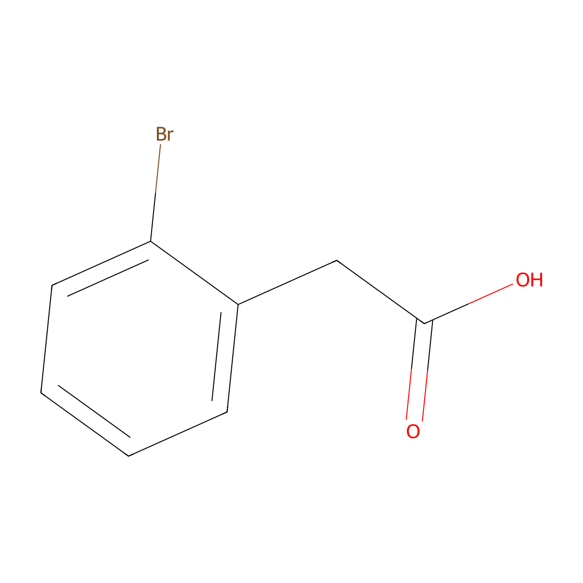 2-Bromophenylacetic acid molecular structure, CAS 18698-97-0