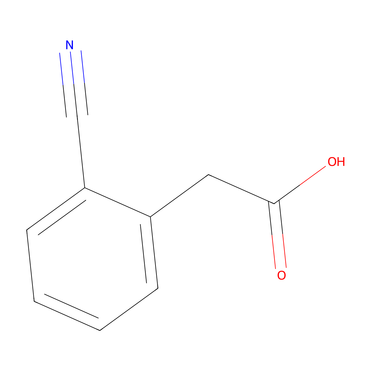 2-Cyanophenylacetic acid molecular structure, CAS 18698-99-2