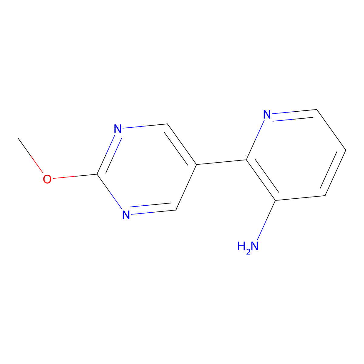 2-(2-Methoxy-5-pyrimidinyl)-3-pyridinamine molecular structure, CAS 1869814-76-5