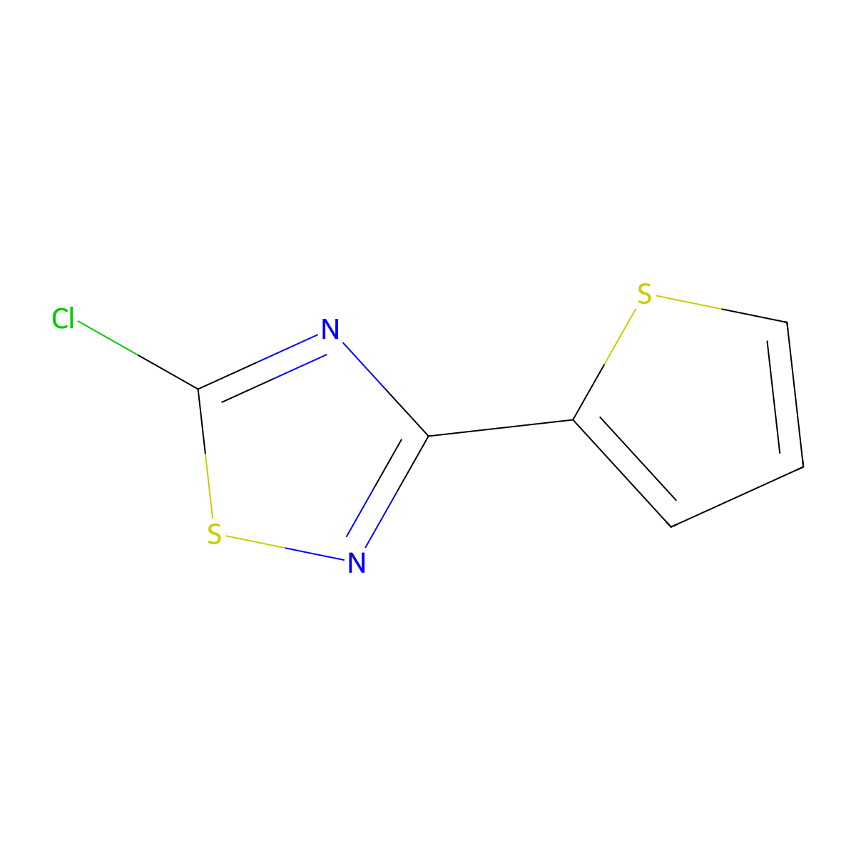 5-Chloro-3-(2-thienyl)-1,2,4-thiadiazole molecular structure, CAS 186982-41-2
