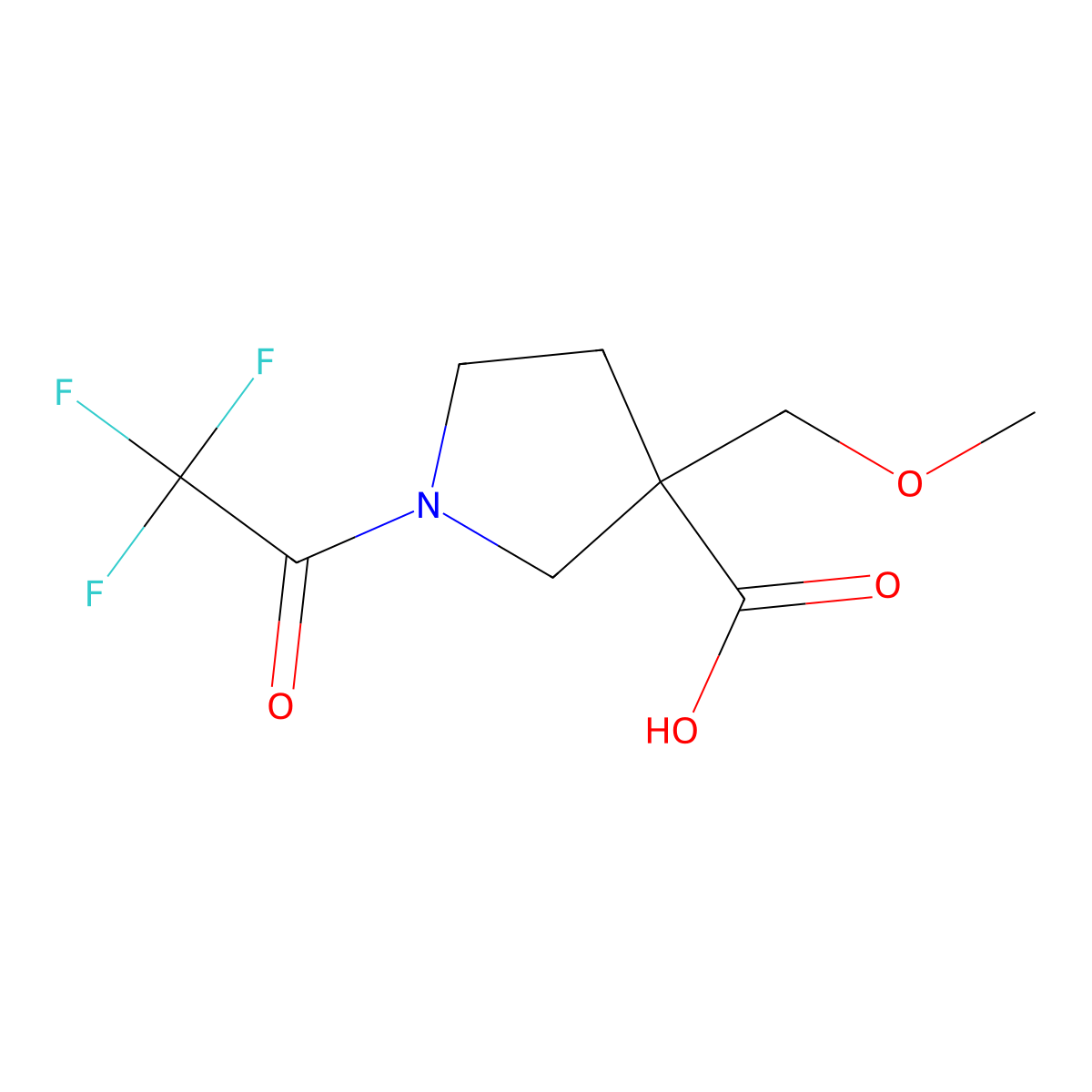 3-(Methoxymethyl)-1-(trifluoroacetyl)pyrrolidine-3-carboxylic acid molecular structure, CAS 1869832-47-2