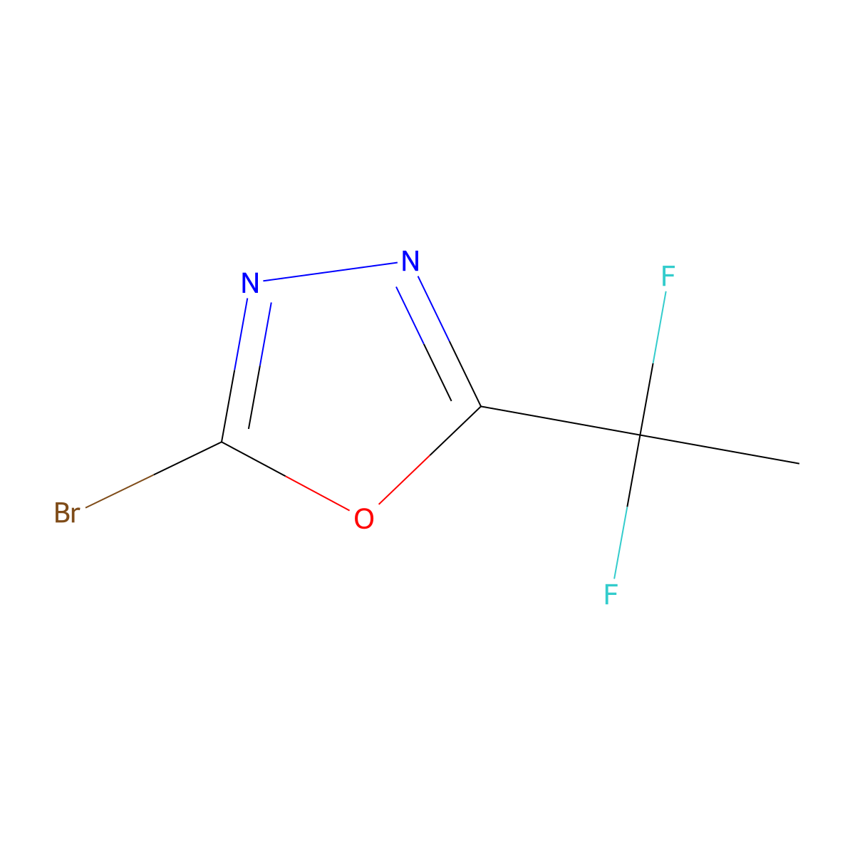 2-Bromo-5-(1,1-difluoroethyl)-1,3,4-oxadiazole molecular structure, CAS 1869862-74-7