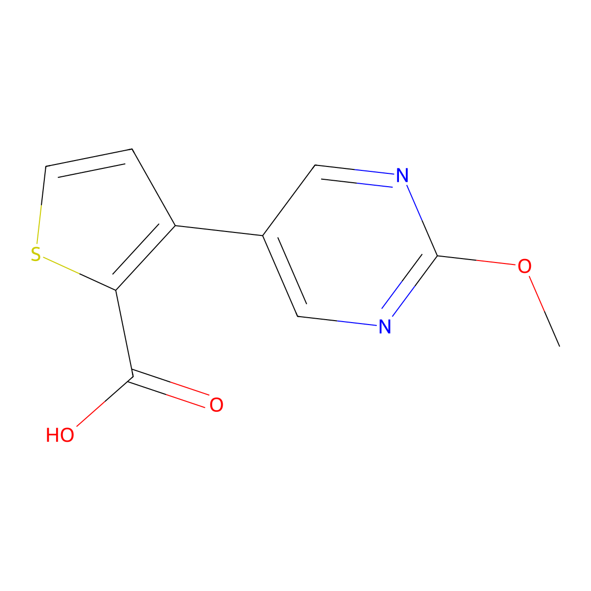 3-(2-Methoxypyrimidin-5-yl)thiophene-2-carboxylic acid molecular structure, CAS 1869872-75-2