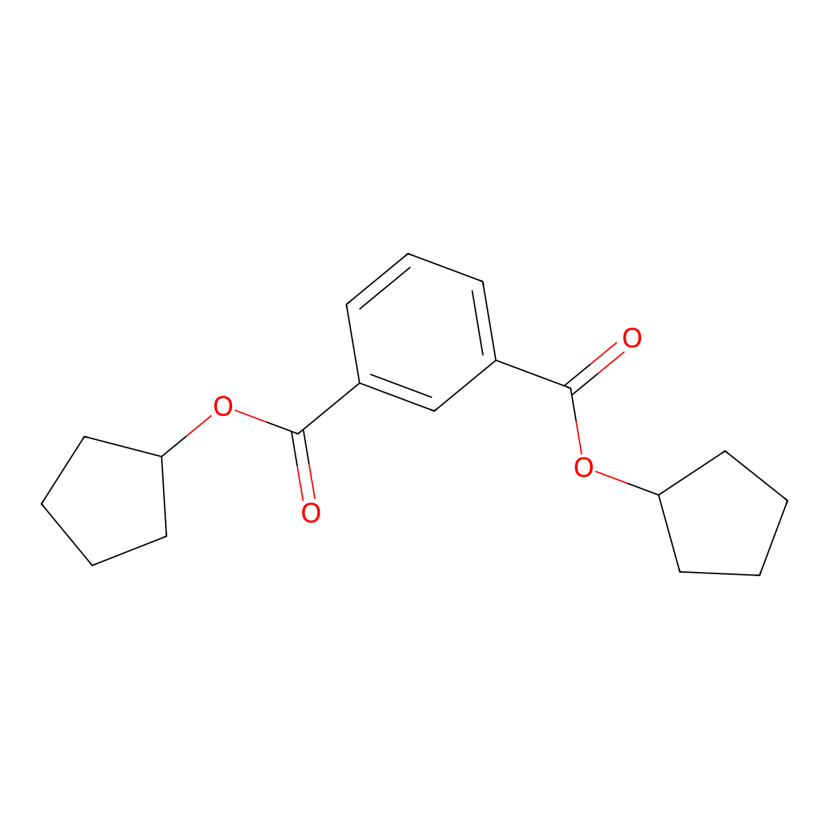 Isophthalic acid, dicyclopentyl ester molecular structure, CAS 18699-41-7