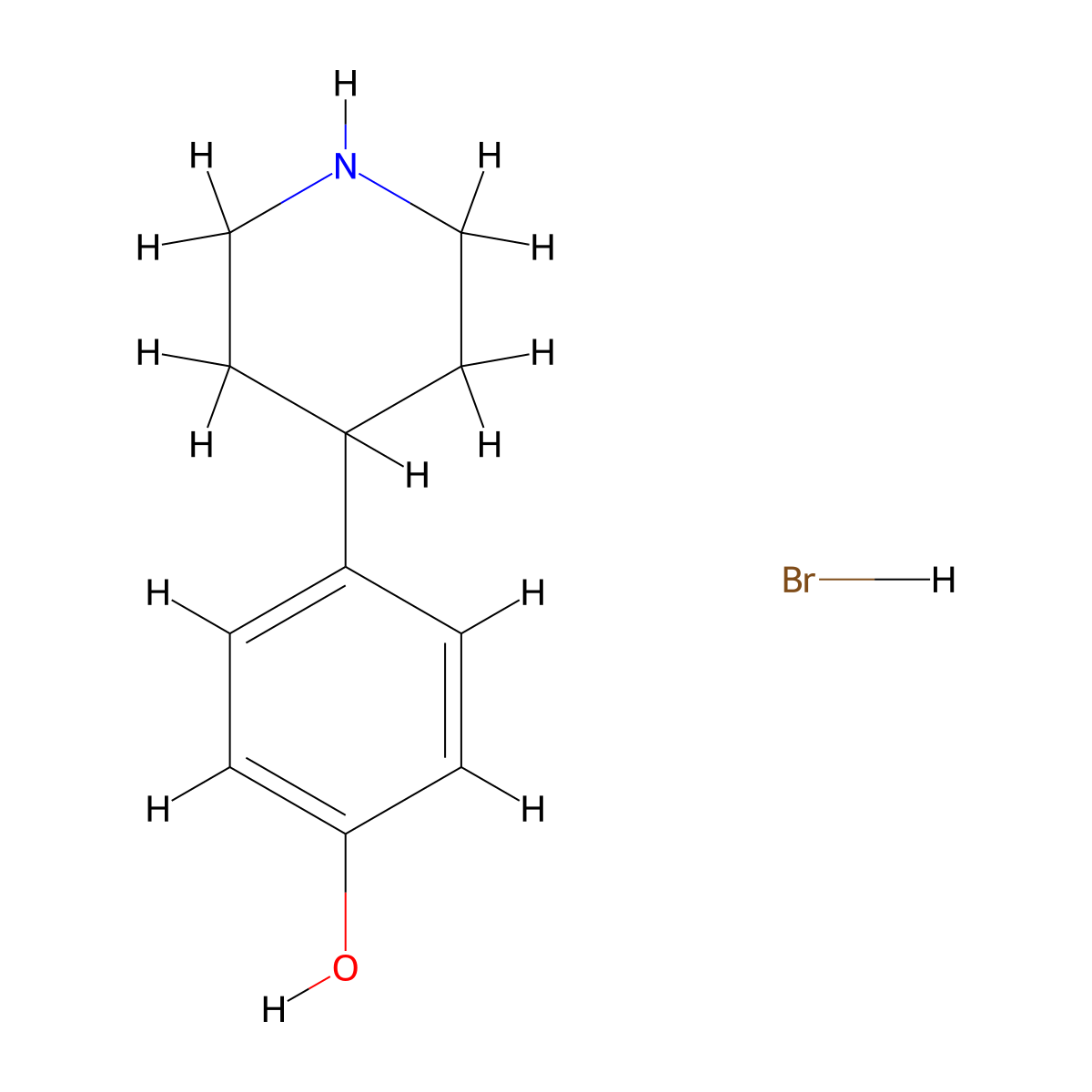 4-(4-Piperidinyl)phenol hydrobromide molecular structure, CAS 1869912-48-0