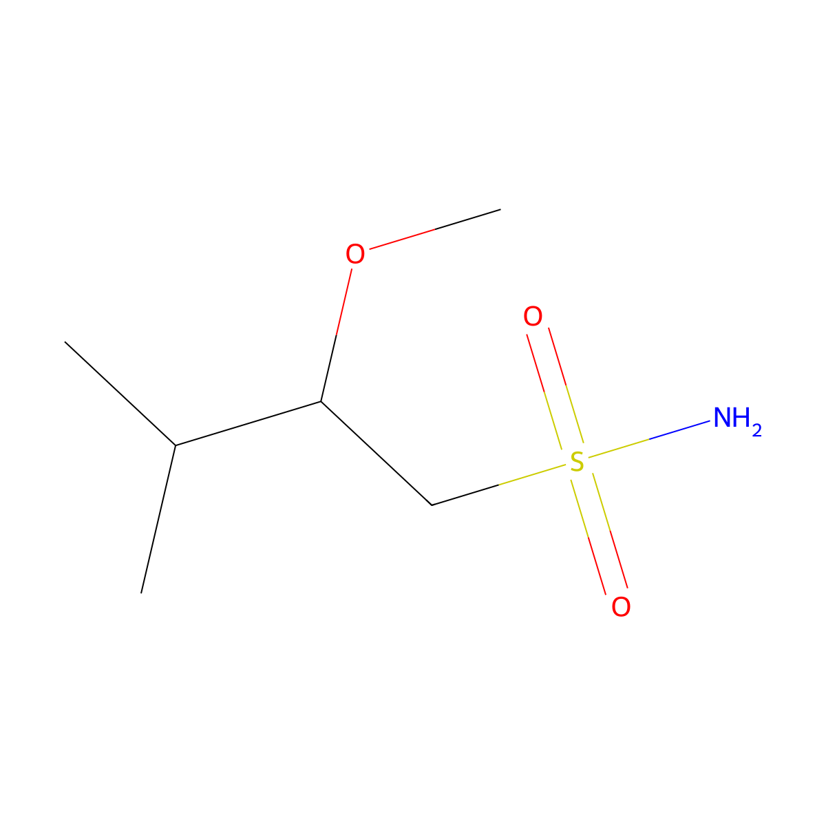 2-Methoxy-3-methylbutane-1-sulfonamide molecular structure, CAS 1869932-27-3