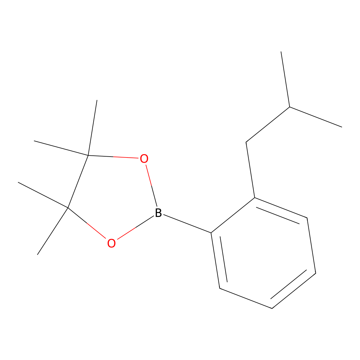 2-(2-Isobutylphenyl)-4,4,5,5-tetramethyl-1,3,2-dioxaborolane molecular structure, CAS 1869934-28-0
