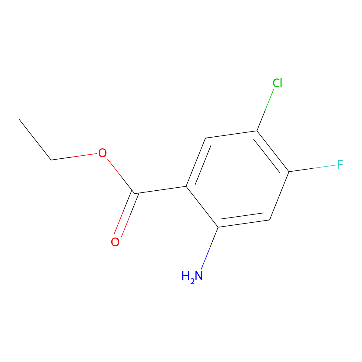 2-Amino-5-chloro-4-fluoro-benzoic acid ethyl ester molecular structure, CAS 1869938-65-7