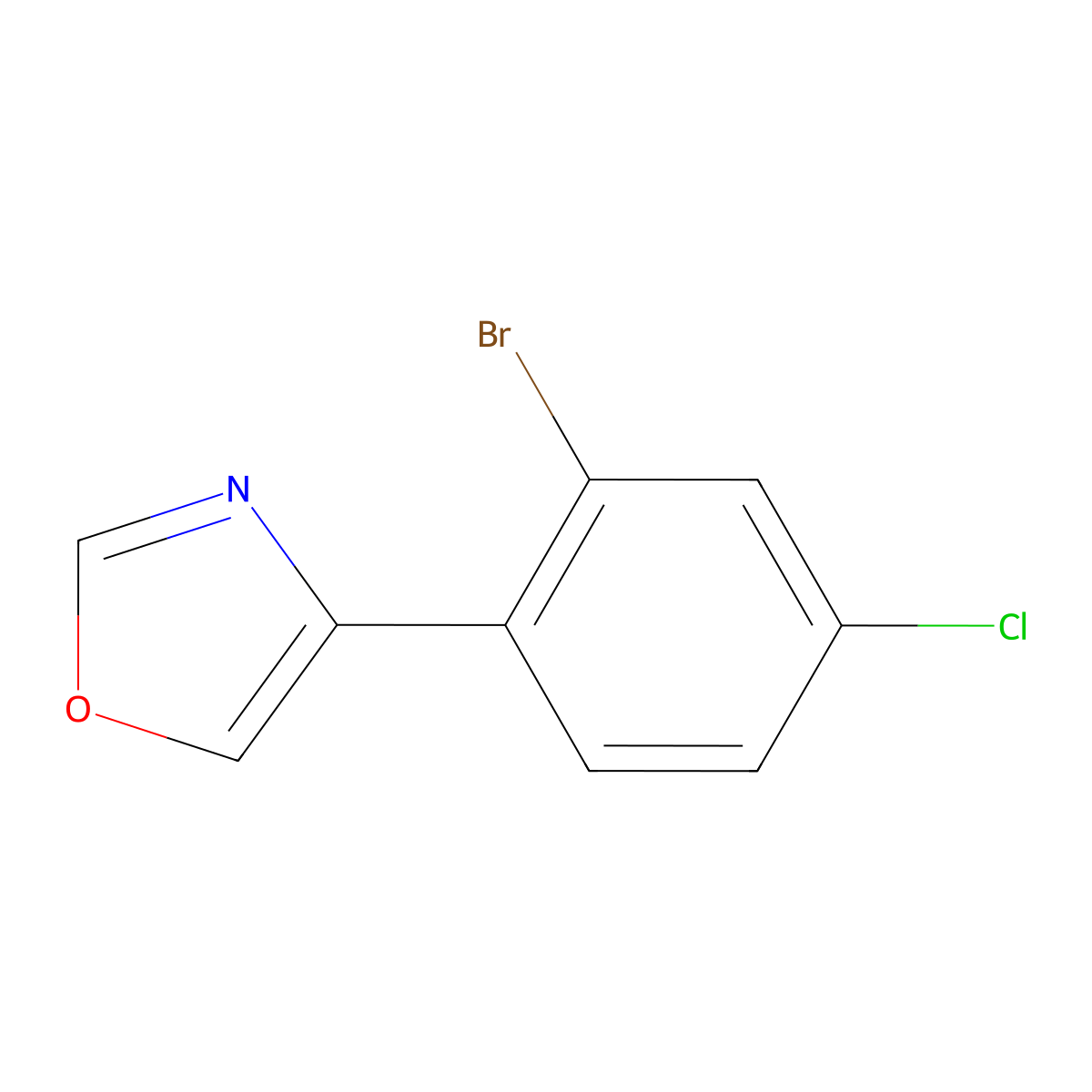 4-(2-Bromo-4-chlorophenyl)oxazole molecular structure, CAS 1869947-75-0