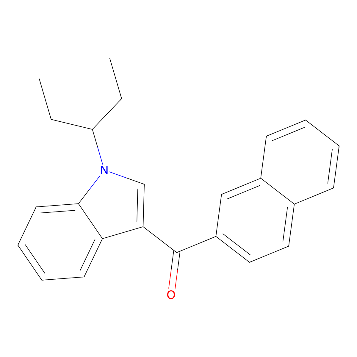 JWH 018 2'-naphthyl-N-(1-ethylpropyl) isomer molecular structure, CAS 1869959-37-4
