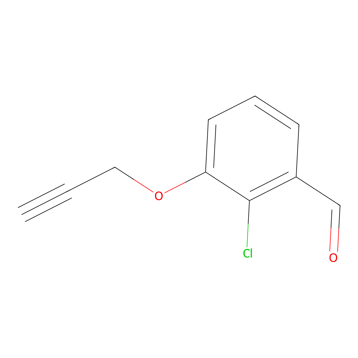 2-Chloro-3-(prop-2-yn-1-yloxy)benzaldehyde molecular structure, CAS 1870005-58-5