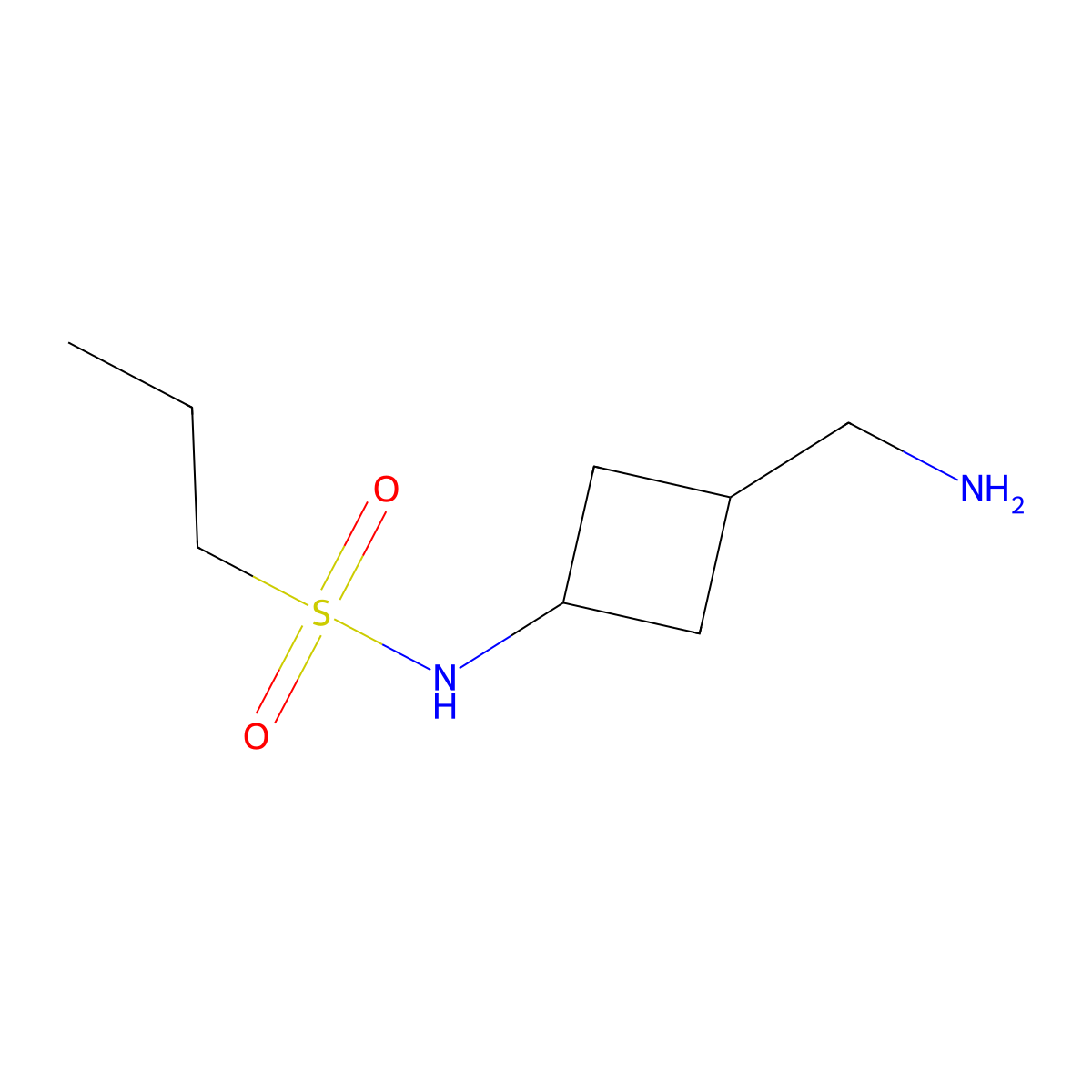 N-[3-(aminomethyl)cyclobutyl]propane-1-sulfonamide molecular structure, CAS 1870026-96-2