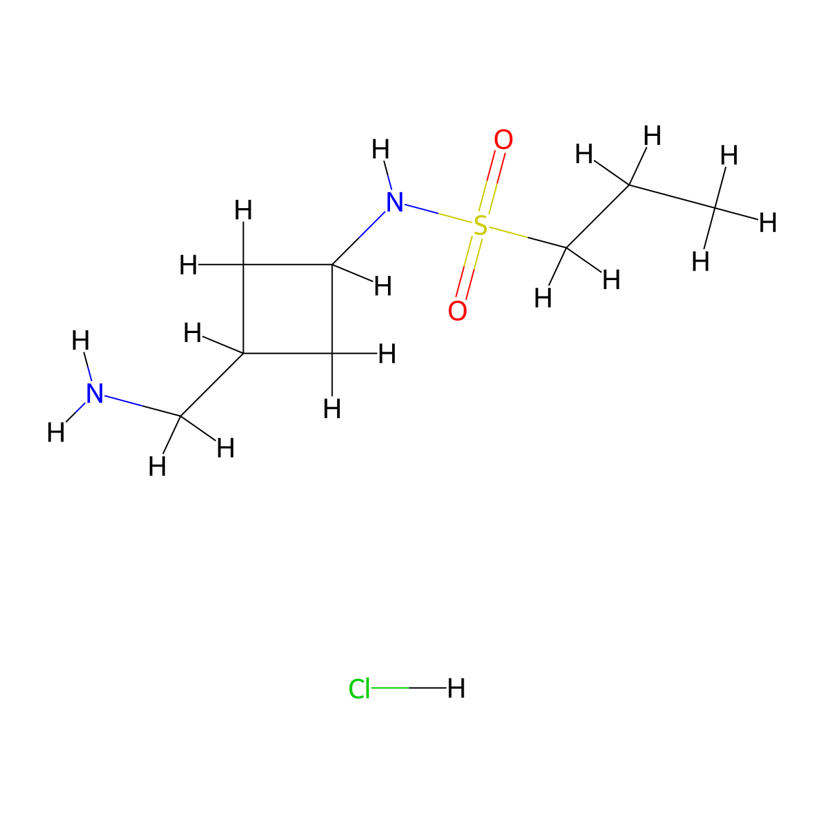 N-[3-(aminomethyl)cyclobutyl]propane-1-sulfonamide hydrochloride molecular structure, CAS 1870026-97-3