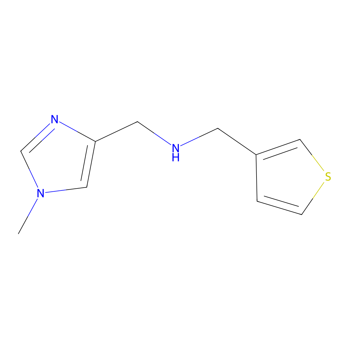 [(1-methyl-1H-imidazol-4-yl)methyl][(thiophen-3-yl)methyl]amine molecular structure, CAS 1870028-96-8