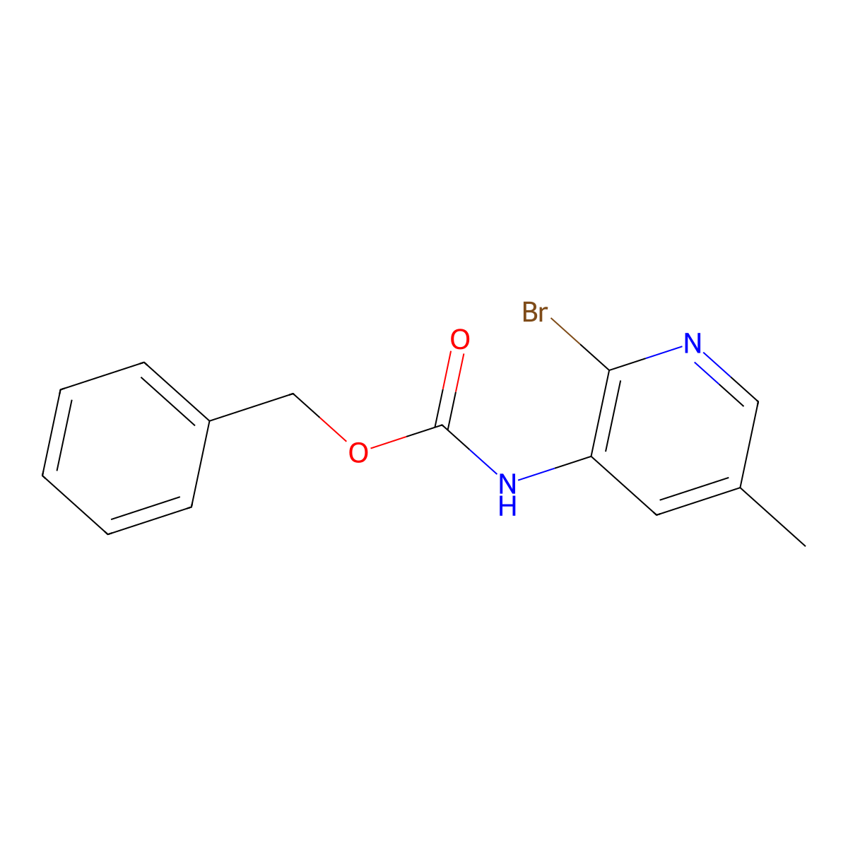 benzyl N-(2-bromo-5-methylpyridin-3-yl)carbamate molecular structure, CAS 1870083-39-8