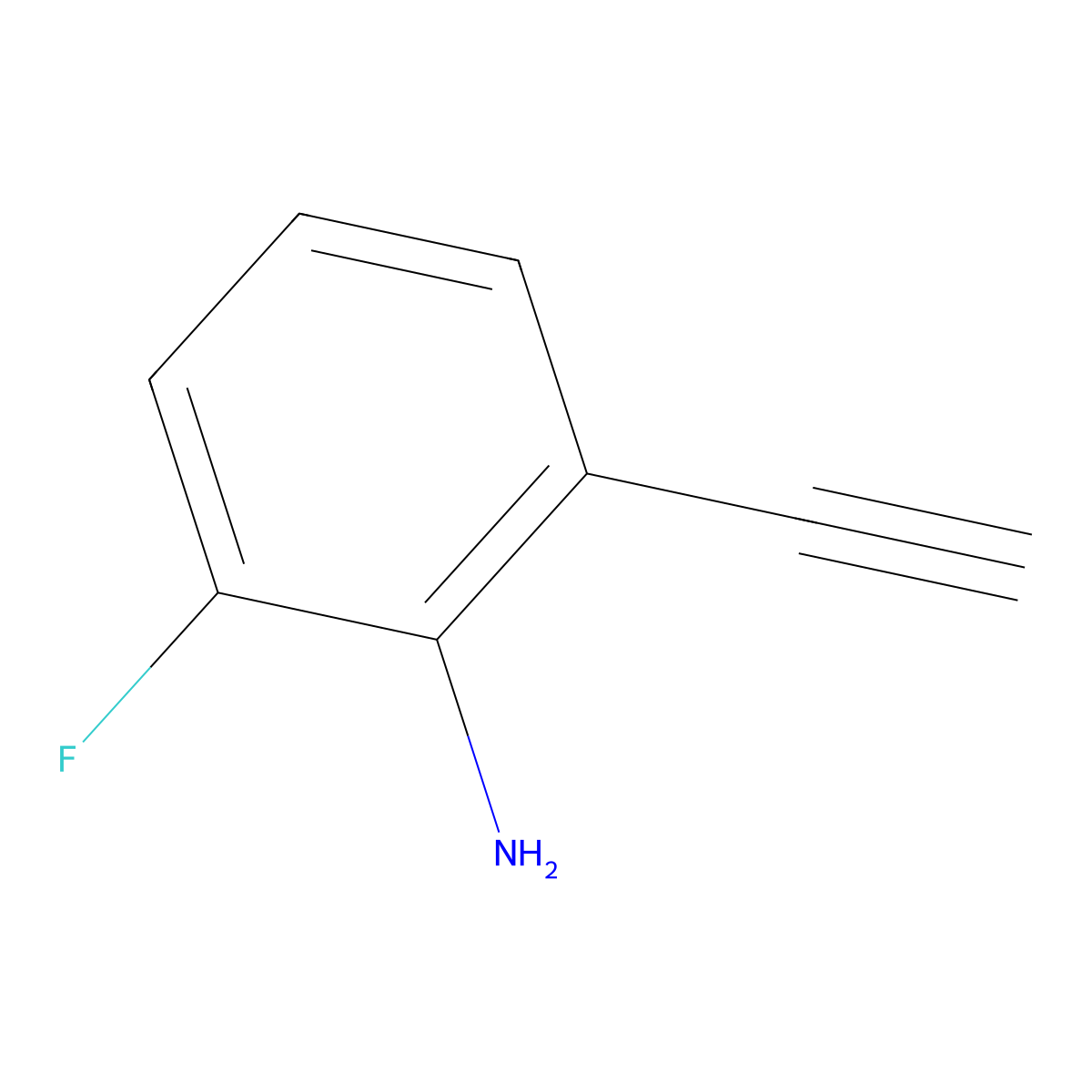 2-Ethynyl-6-fluoroaniline molecular structure, CAS 1870087-35-6