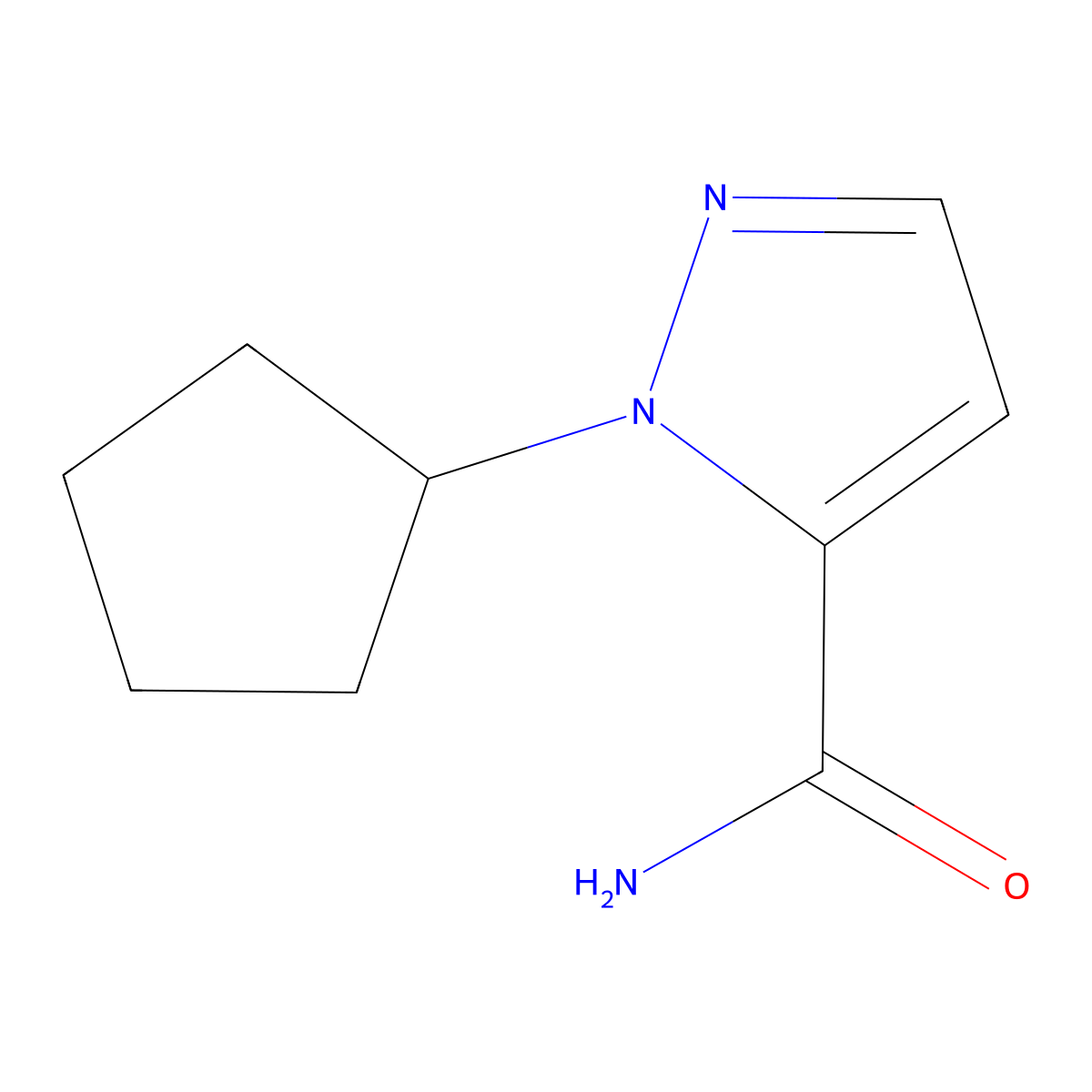 1-Cyclopentyl-1H-pyrazole-5-carboxamide molecular structure, CAS 1870093-12-1