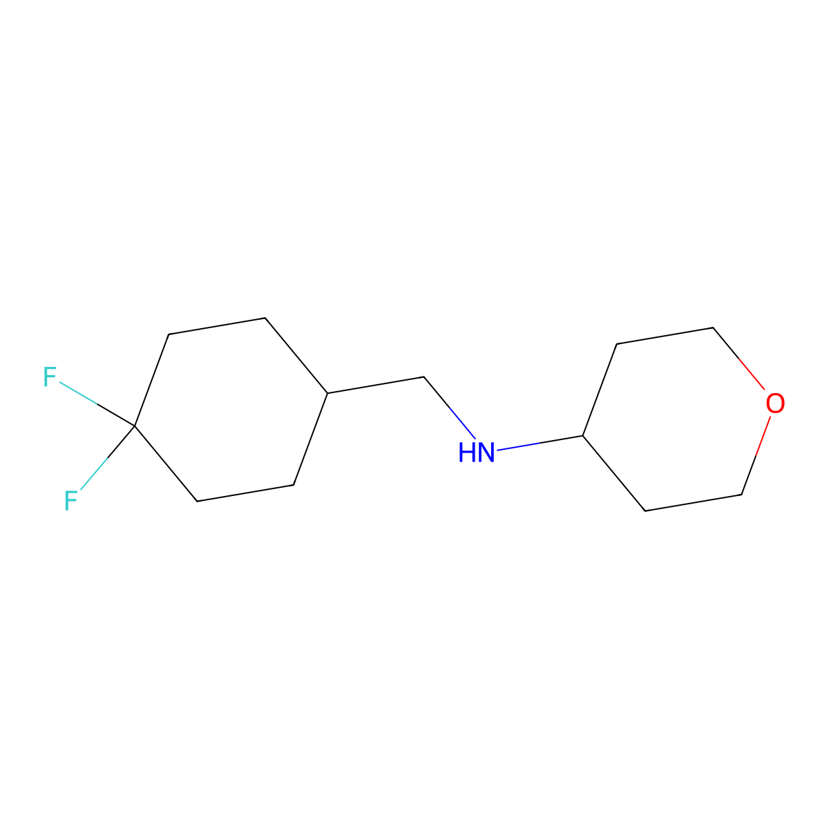 N-((4,4-difluorocyclohexyl)methyl)tetrahydro-2H-pyran-4-amine molecular structure, CAS 1870167-33-1