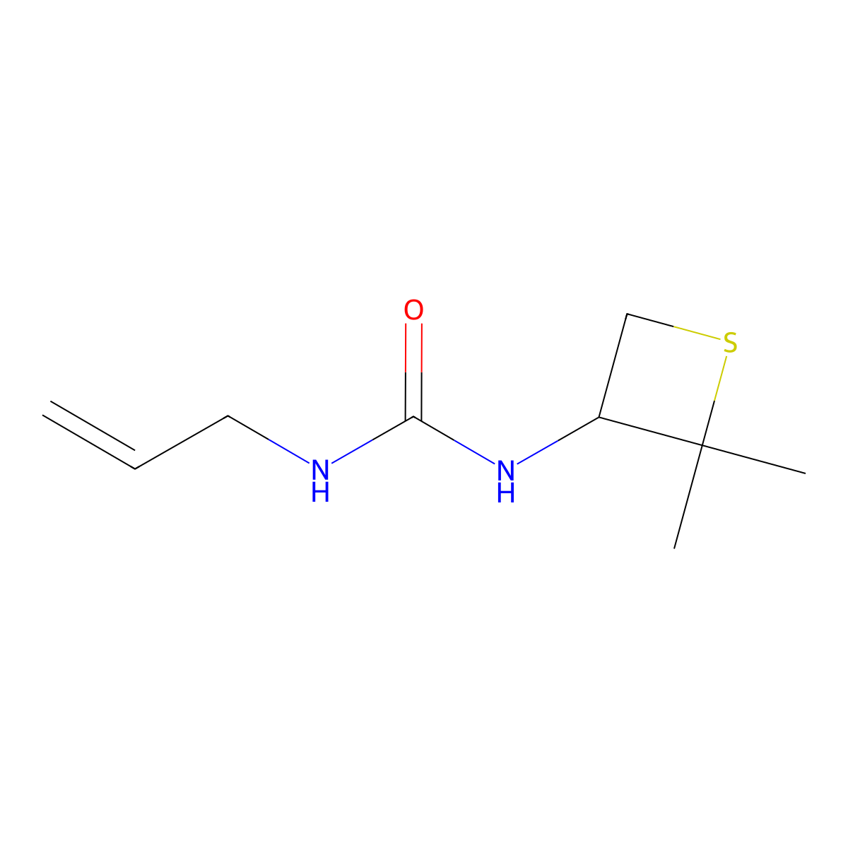 1-Allyl-3-(2,2-dimethylthietan-3-yl)urea molecular structure, CAS 1870220-01-1