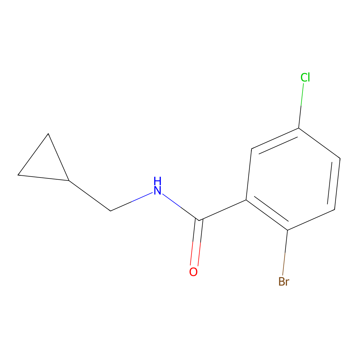 2-Bromo-5-chloro-N-(cyclopropylmethyl)benzamide molecular structure, CAS 1870230-74-2