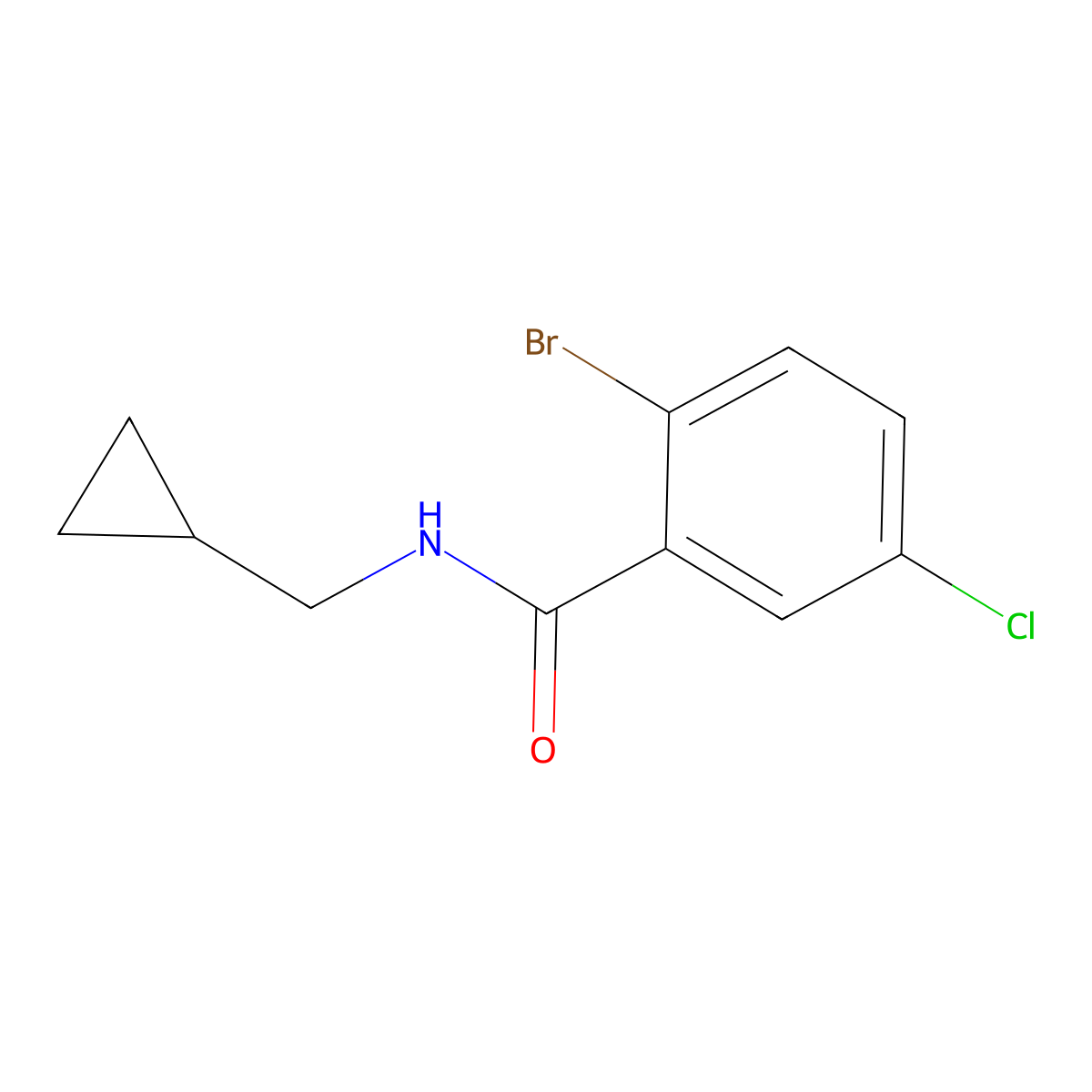 2-Bromo-5-chloro-N-(cyclopropylmethyl)benzamide molecular structure, CAS 1870230-74-2