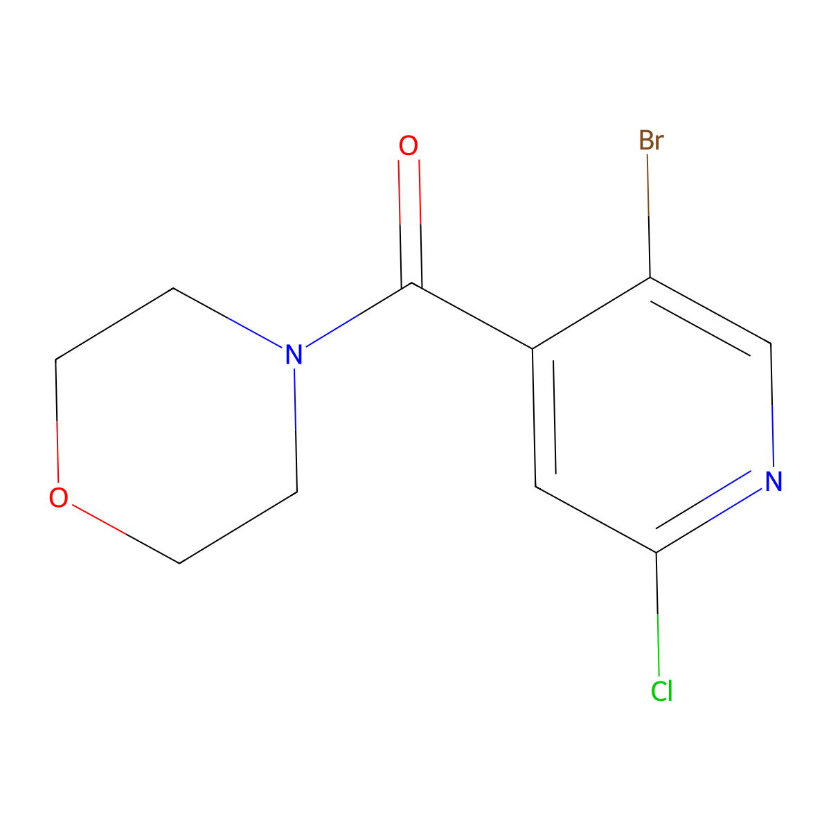 (5-Bromo-2-chloropyridin-4-yl)(morpholino)methanone molecular structure, CAS 1870258-51-7