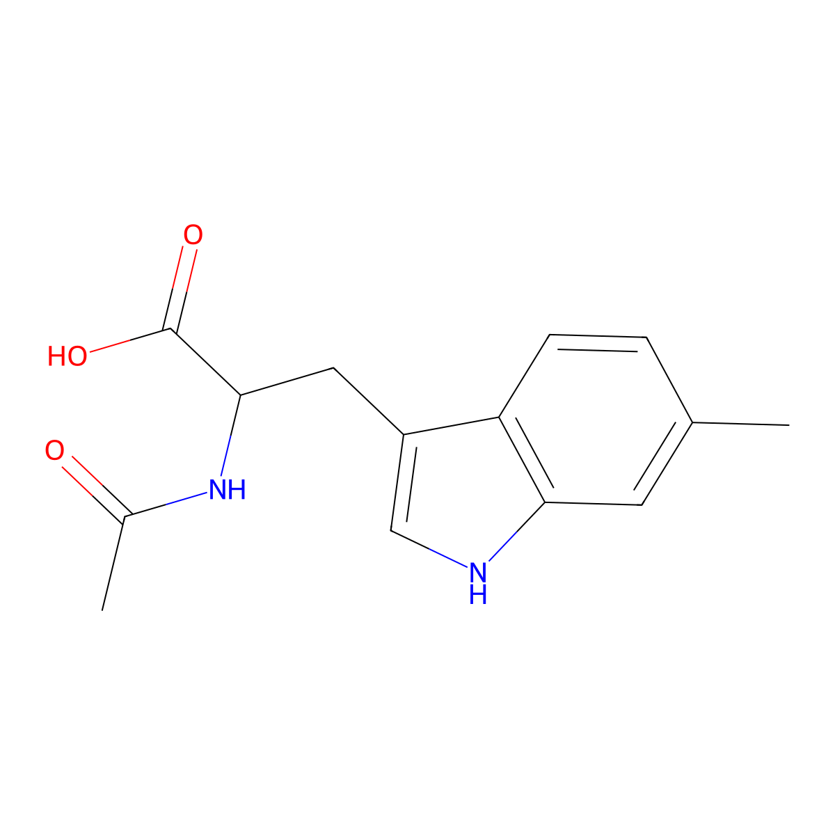 2-acetamido-3-(6-methyl-1H-indol-3-yl)propanoic Acid molecular structure, CAS 187028-77-9