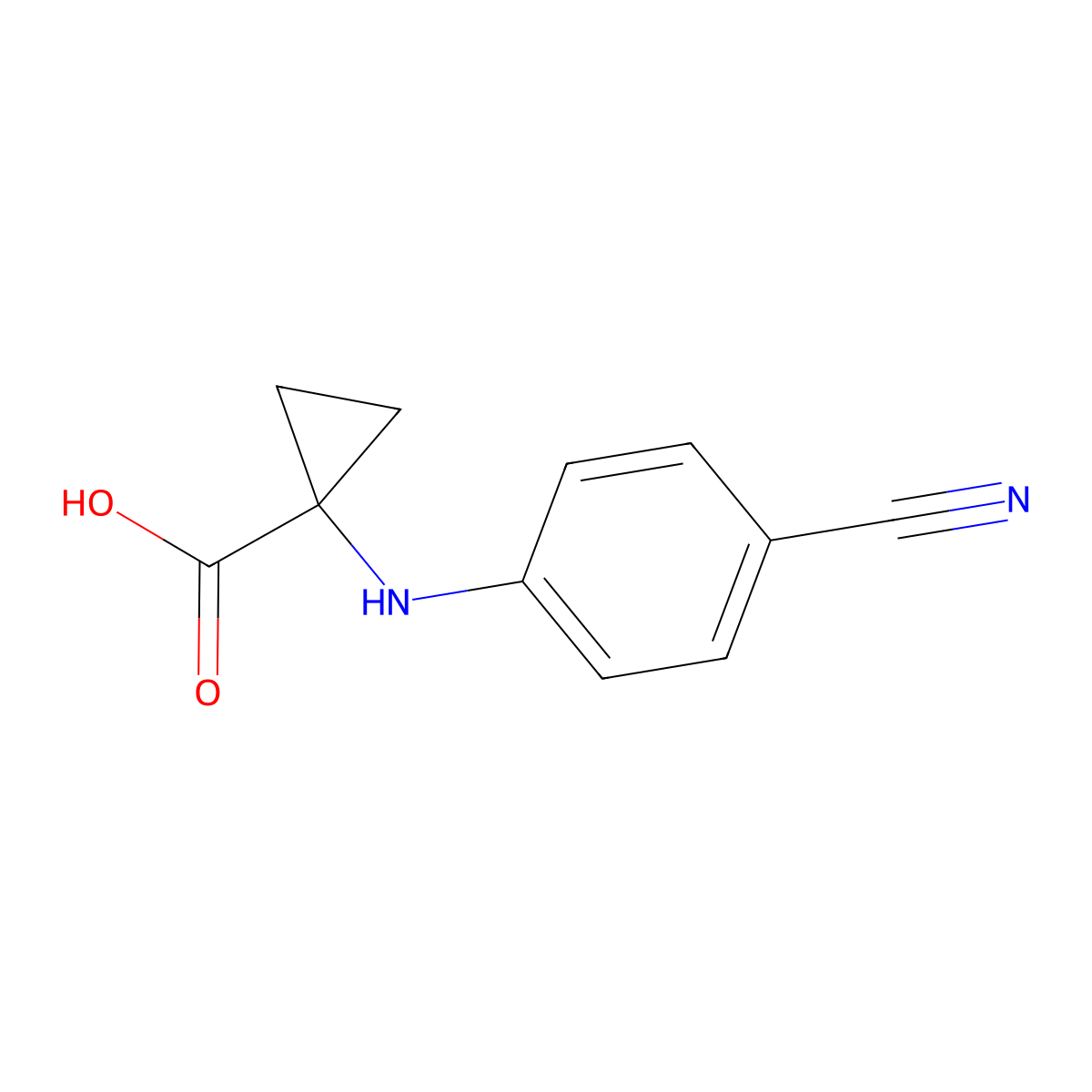 1-[(4-Cyanophenyl)amino]cyclopropane-1-carboxylic acid molecular structure, CAS 1870289-65-8
