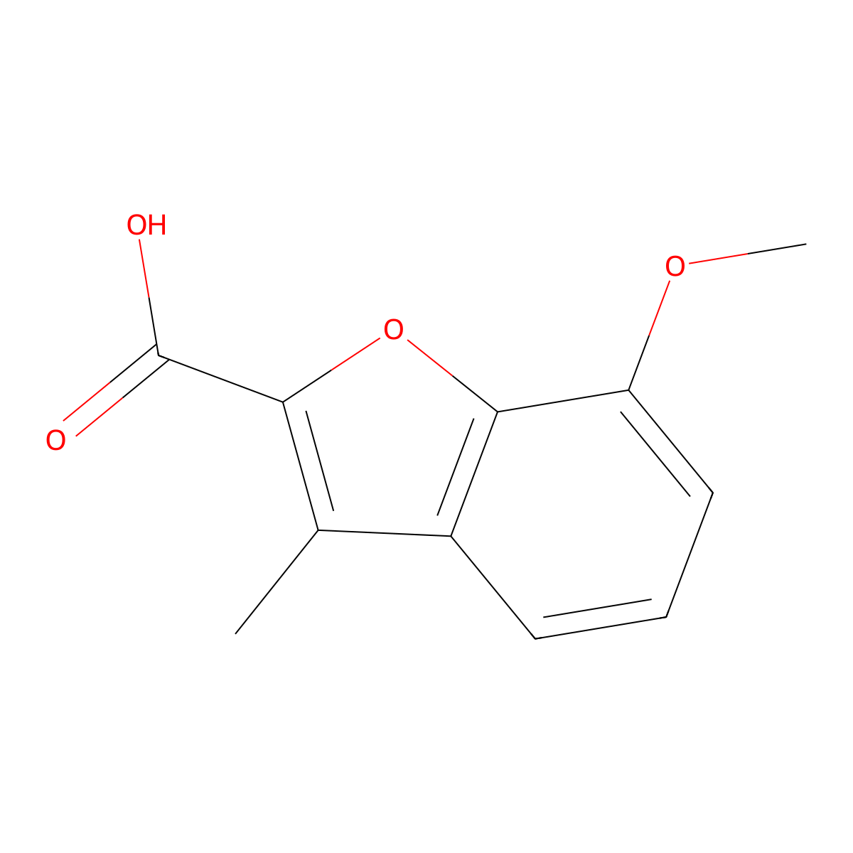 7-Methoxy-3-methyl-1-benzofuran-2-carboxylic acid molecular structure, CAS 18703-80-5