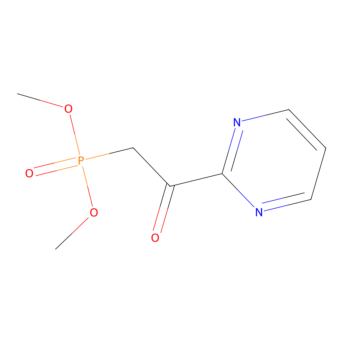 Dimethyl (2-oxo-2-(pyrimidin-2-yl)ethyl)phosphonate molecular structure, CAS 1870307-34-8