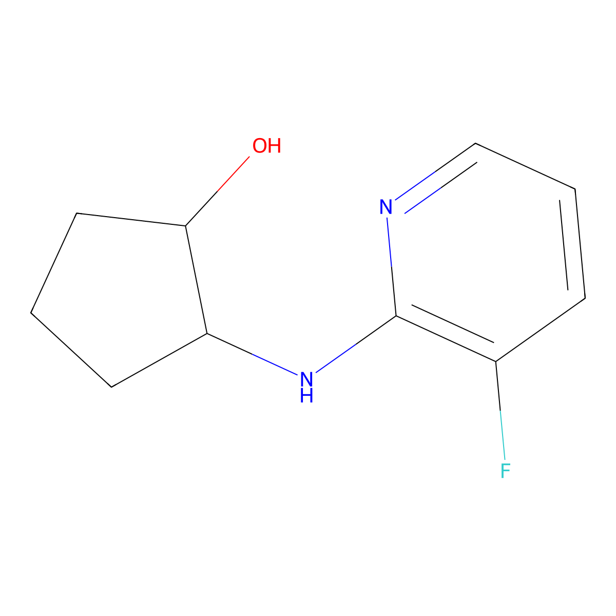 2-[(3-Fluoropyridin-2-yl)amino]cyclopentan-1-ol molecular structure, CAS 1870325-24-8