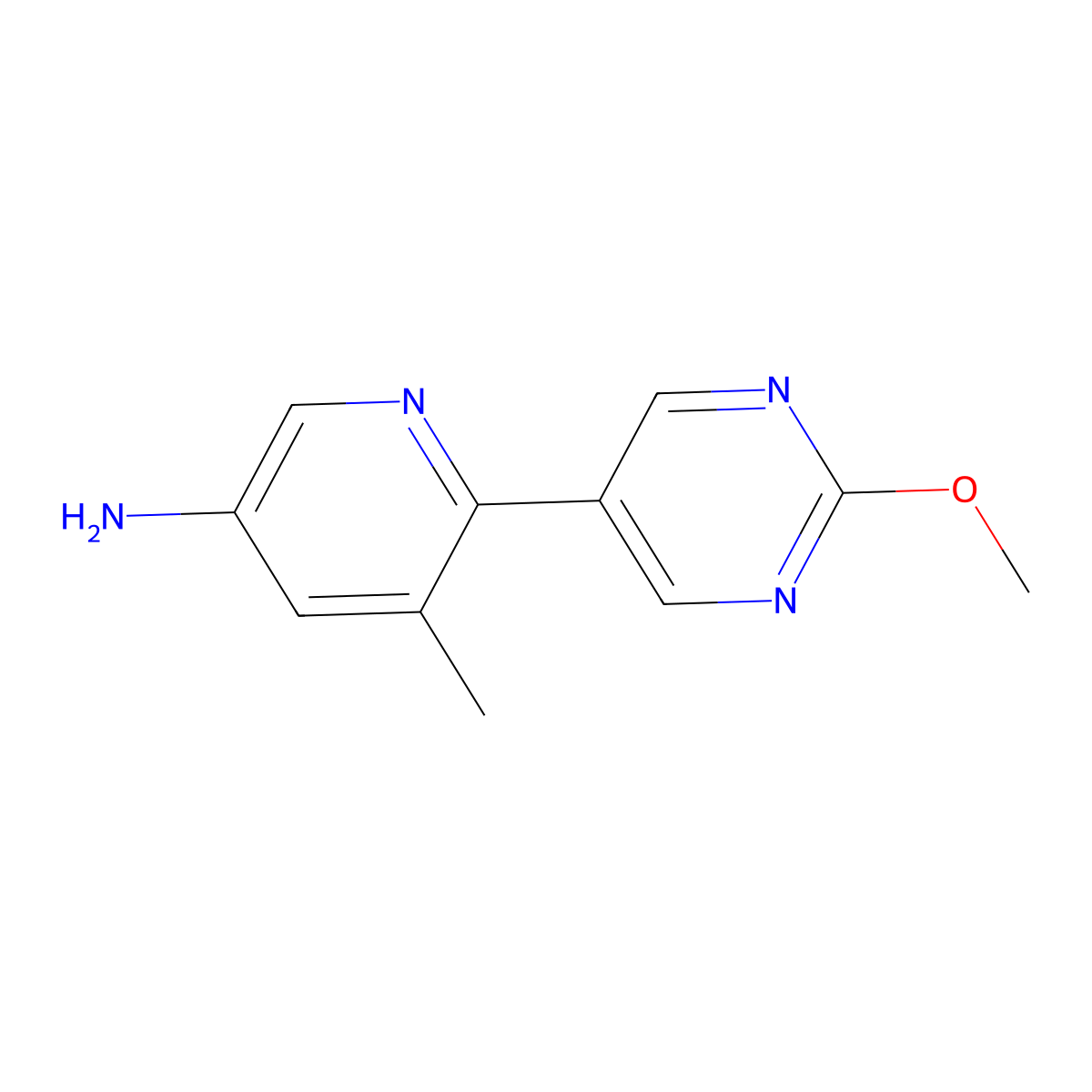 6-(2-Methoxy-5-pyrimidinyl)-5-methyl-3-pyridinamine molecular structure, CAS 1870330-21-4