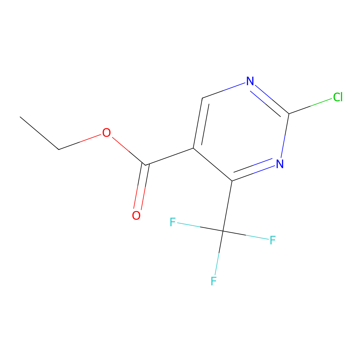 Ethyl 2-chloro-4-(trifluoromethyl)pyrimidine-5-carboxylate molecular structure, CAS 187035-79-6